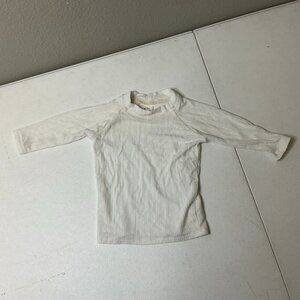 Two Sweet Cheeks Handmade White Pointelle Long Sleeve Top 0–3M EUC